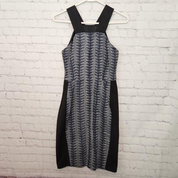NWT RACHEL Rachel Roy Gray Architexture Twilight Combo Pencil Dress Women's 2 - Picture 4 of 8